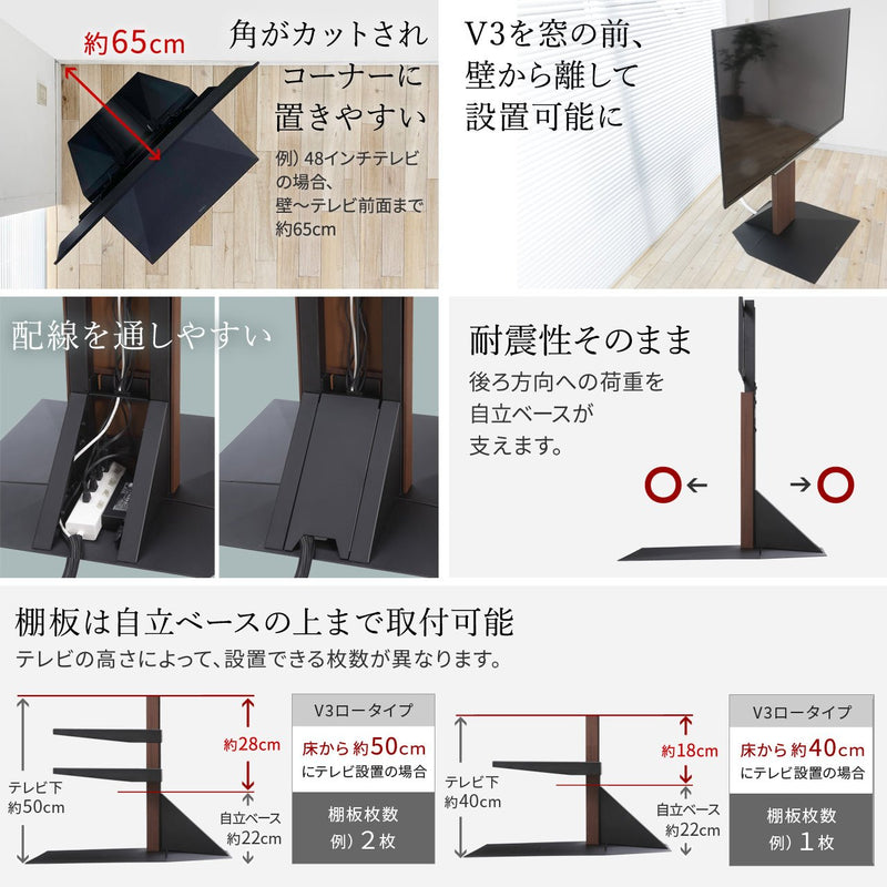 WALL INTERIOR TVSTAND V3ロータイプ コーナー自立ベース – KURASHI NO