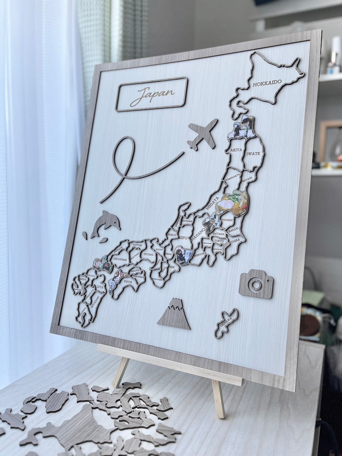 人生の実績解除パズル 日本地図 パズル 写真 フォトフレーム 人生の