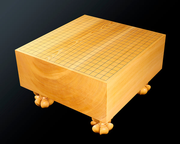 柾目 一枚板 碁盤 厚20.5cm 脚付き へそ付き 蓋付き 柾目 一