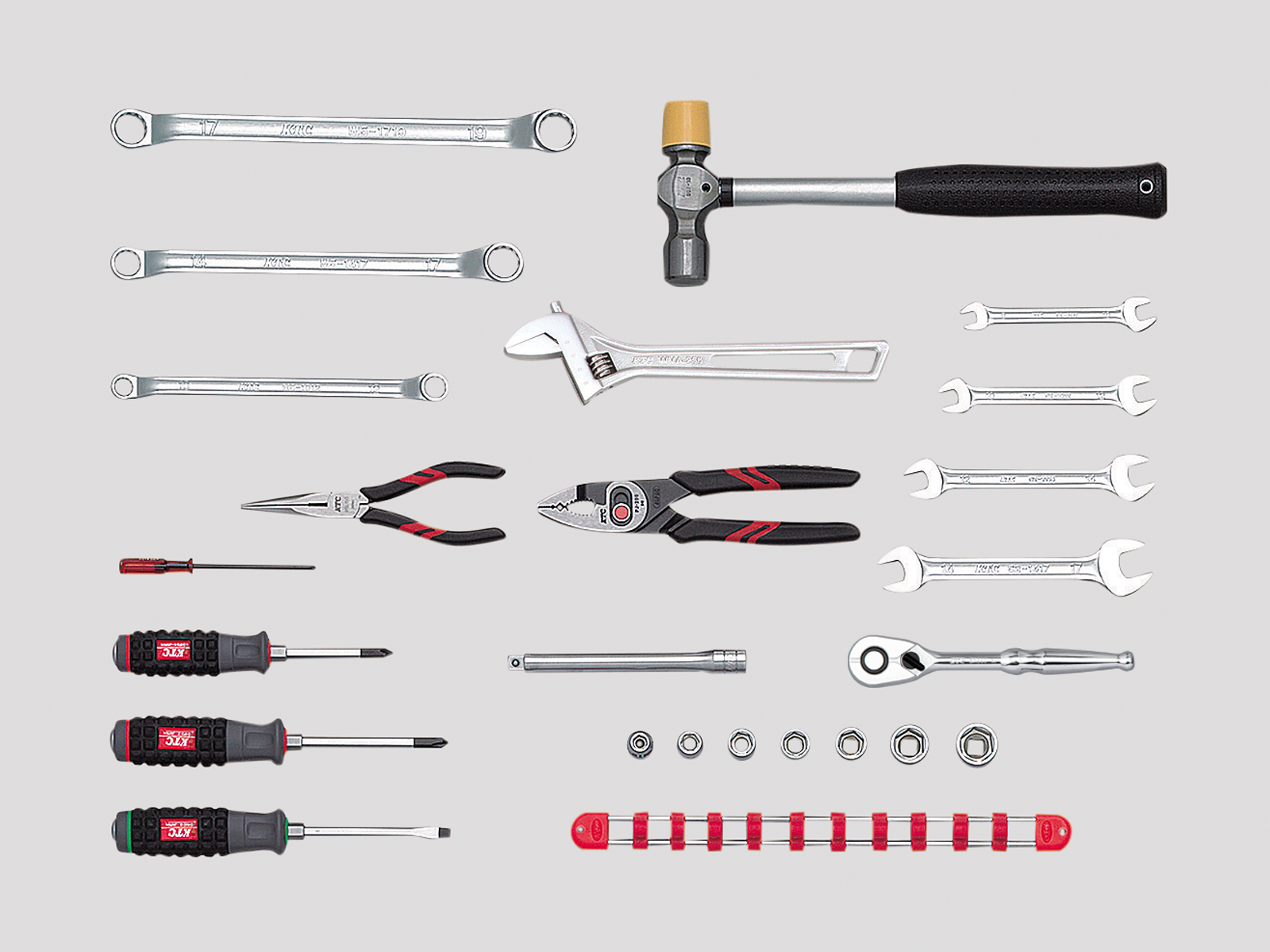 9.5sq.工具セット（片開きメタルケースタイプ）[24点] | KTCツール