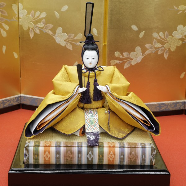 黄櫨染 桐竹鳳凰麒麟文（京雛人形） | 安藤人形店/京ものさんぽ