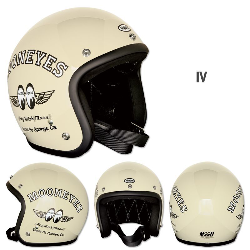 BK073】ムーンアイズ Fly with MOON ジェット ヘルメット MOONEYES