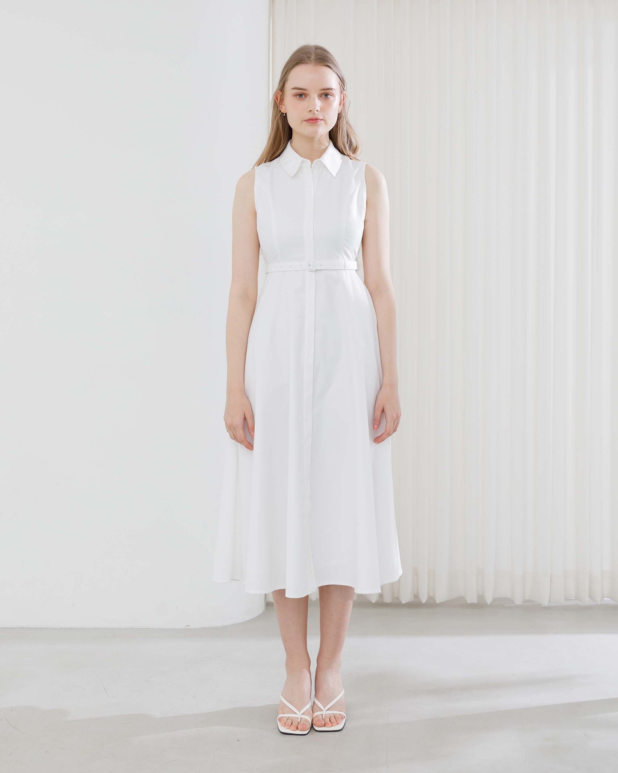 RESTOCK】ノースリーブフレアベルトワンピース – La lune