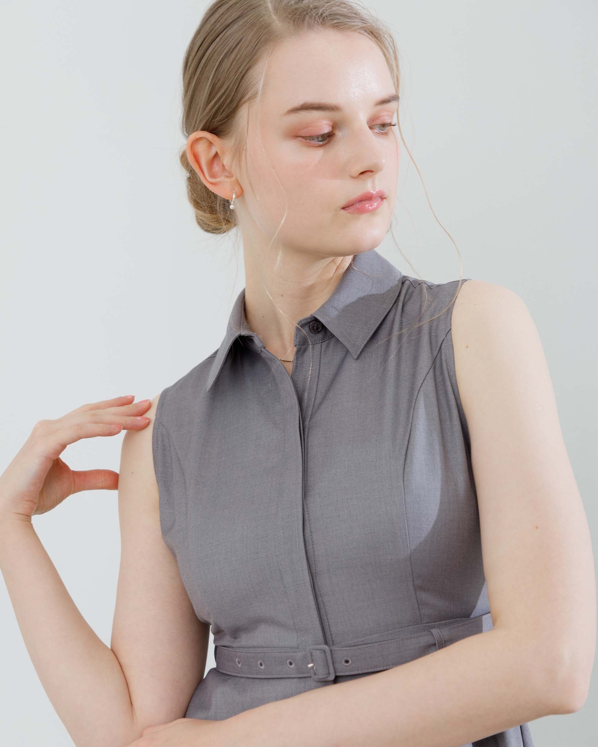 RESTOCK】ノースリーブフレアベルトワンピース – La lune