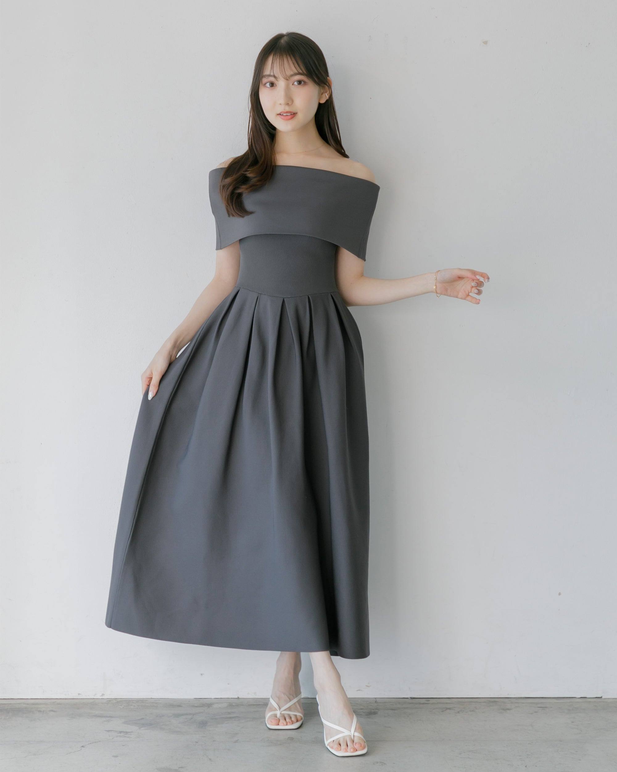 10%OFF】4way仕様オフショルニットワンピース – La lune