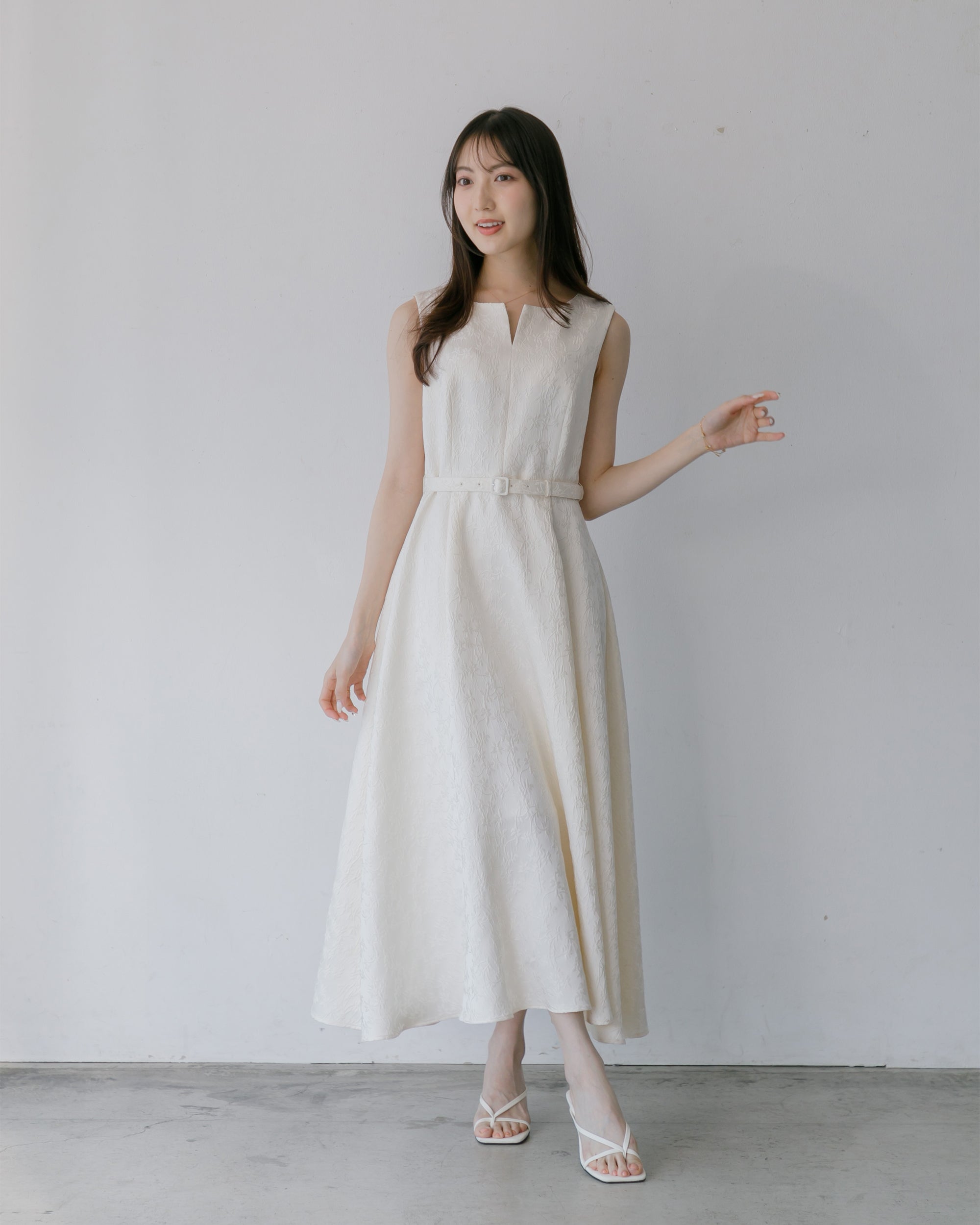 ノースリーブジャガードフレアワンピース – La lune