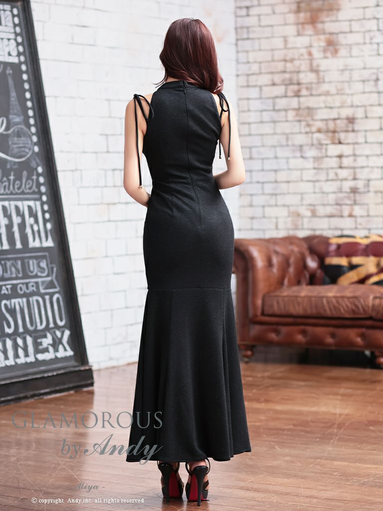 GLAMOROUS/グラマラス】ワンカラー ジップデザイン ラメ カットアウト