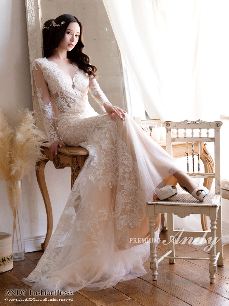 PREMIUM Andy/プレミアム アンディ】長袖 レース シースルー