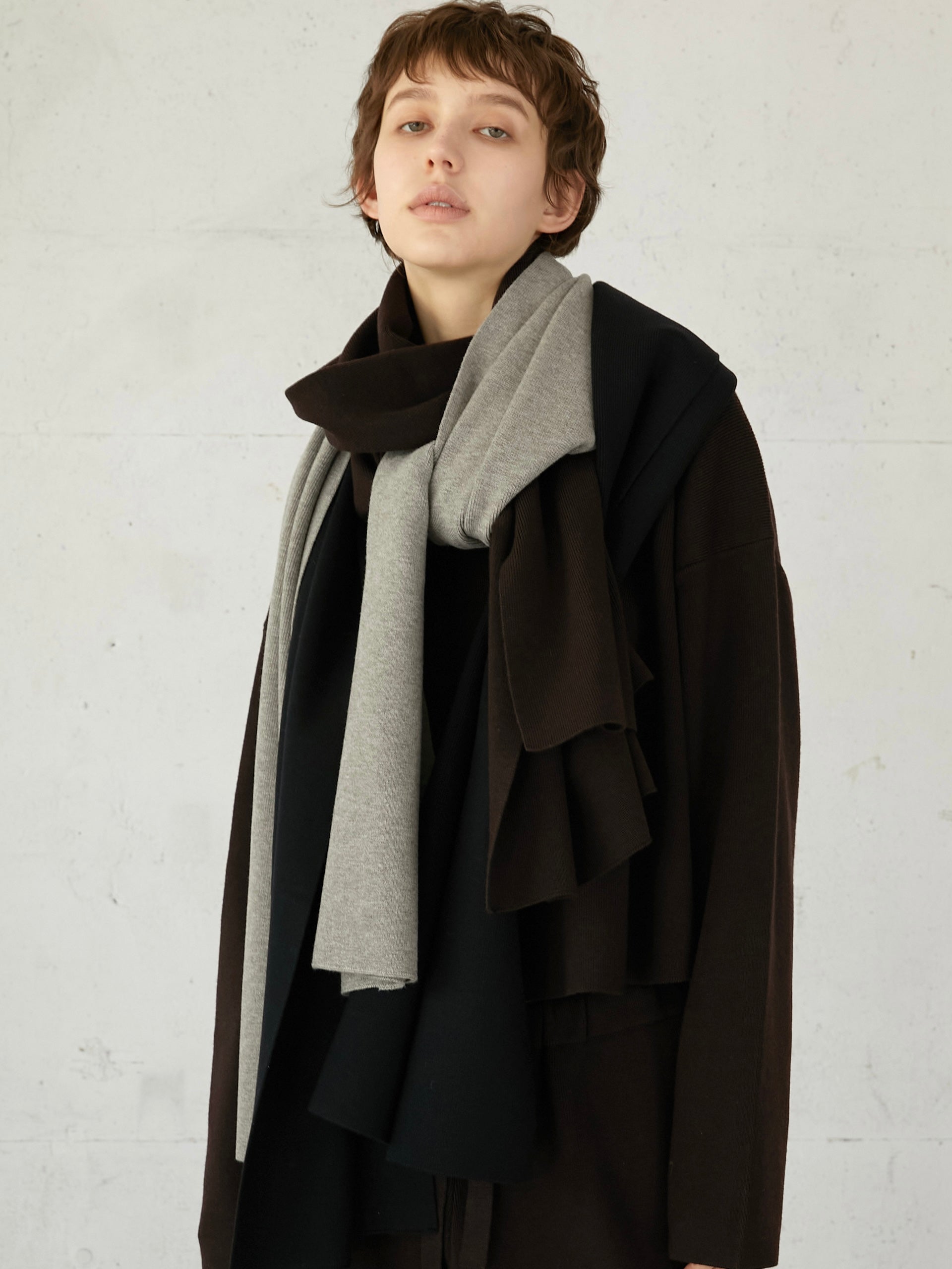 antipilling muffler(brown) – LA PEAU DE GEM