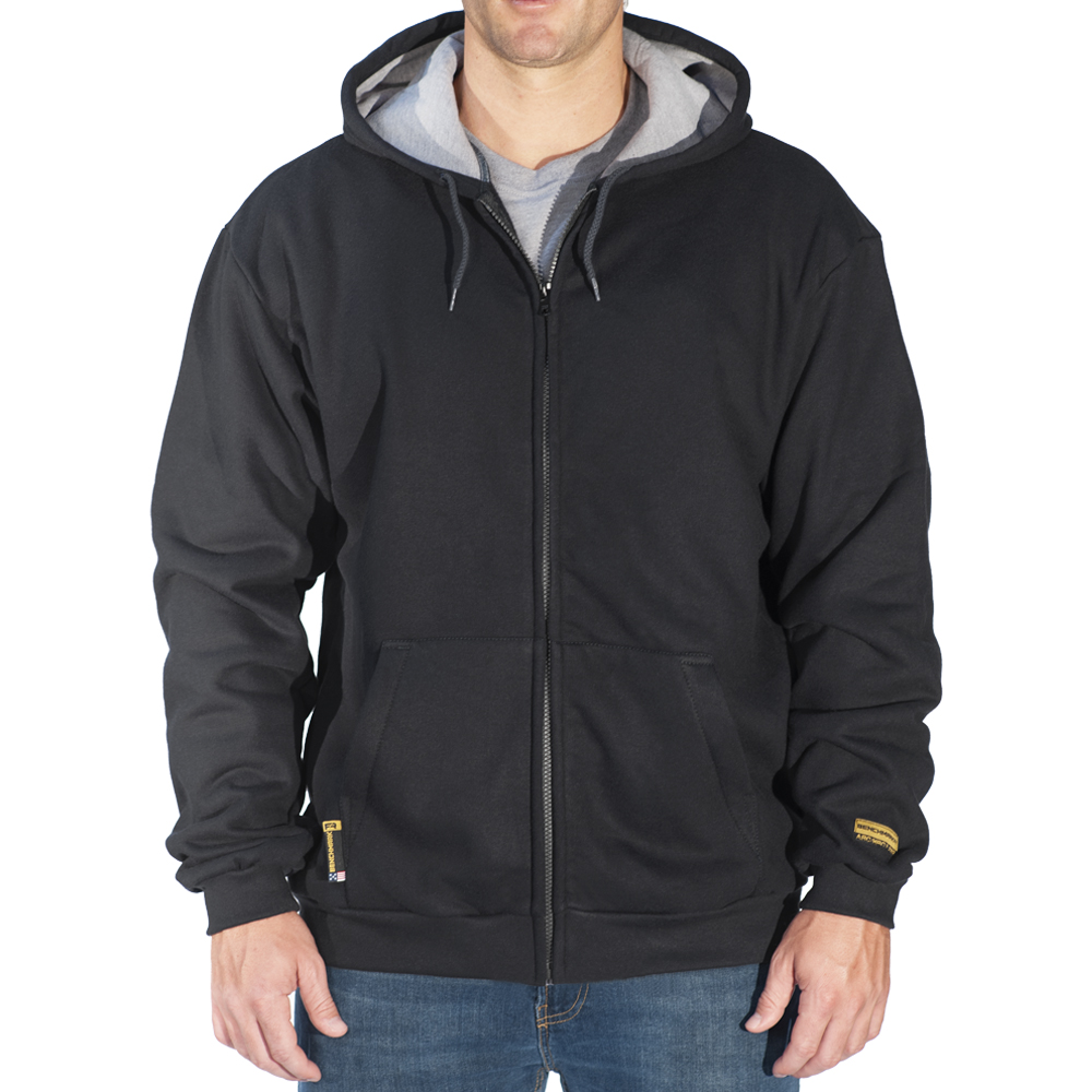 Black Flame Resistant Zip-Up Hooded Sweatshirt ⋆ Last US Bag