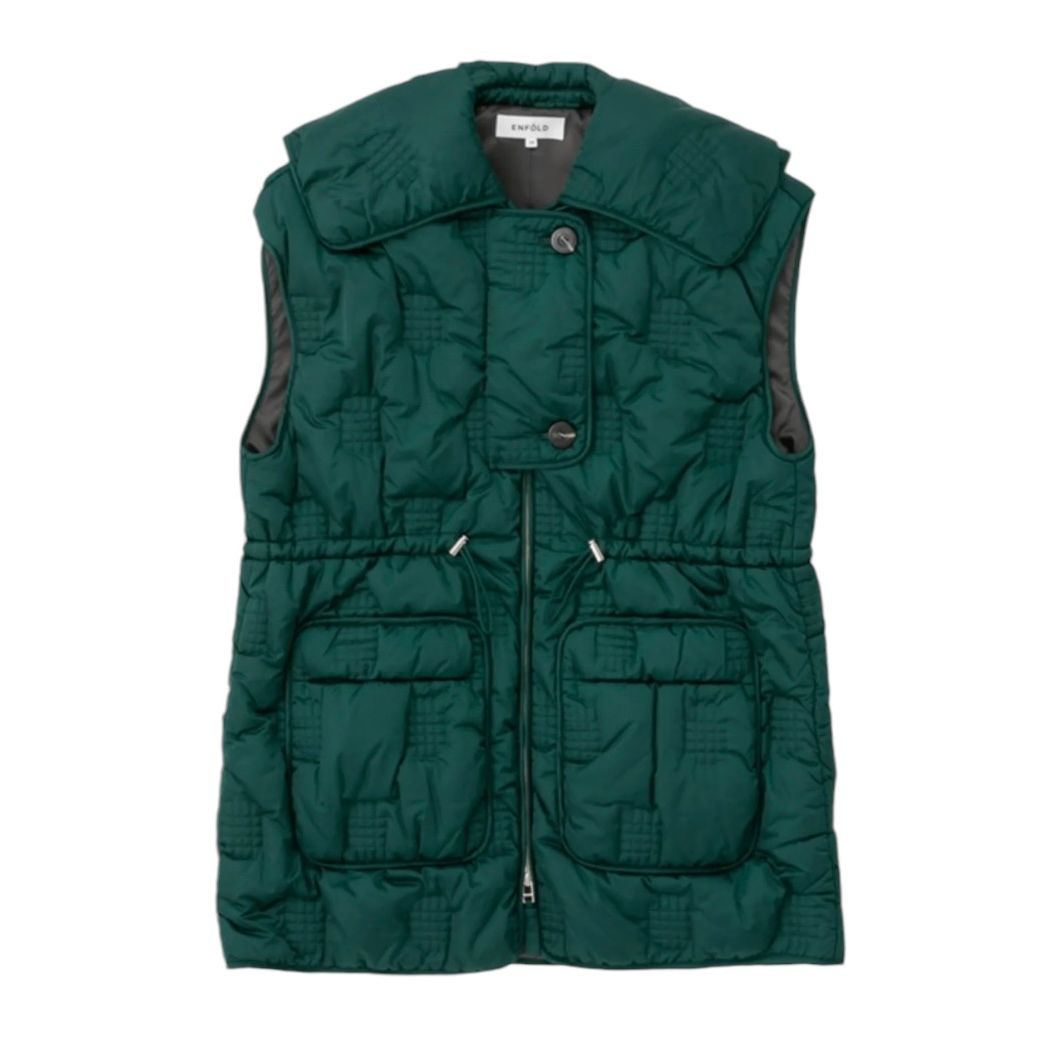 ENFOLD - CHECK-QUILT VEST / 中綿ベスト / グリーン / 24AW | LATIN EVE