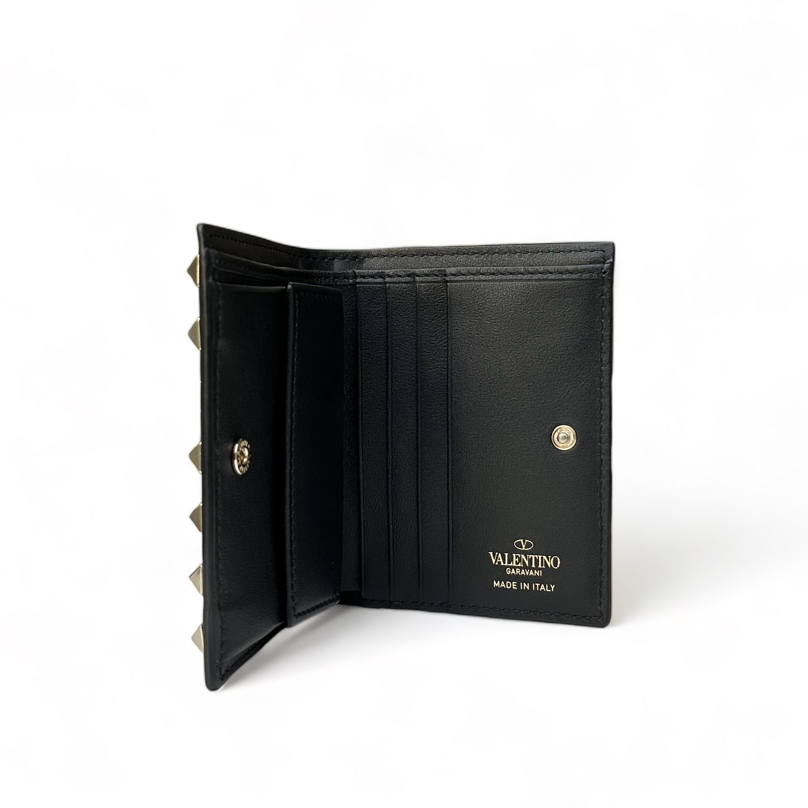 VALENTINO - ロックスタッズ カーフスキン ウォレット / 二つ折り財布