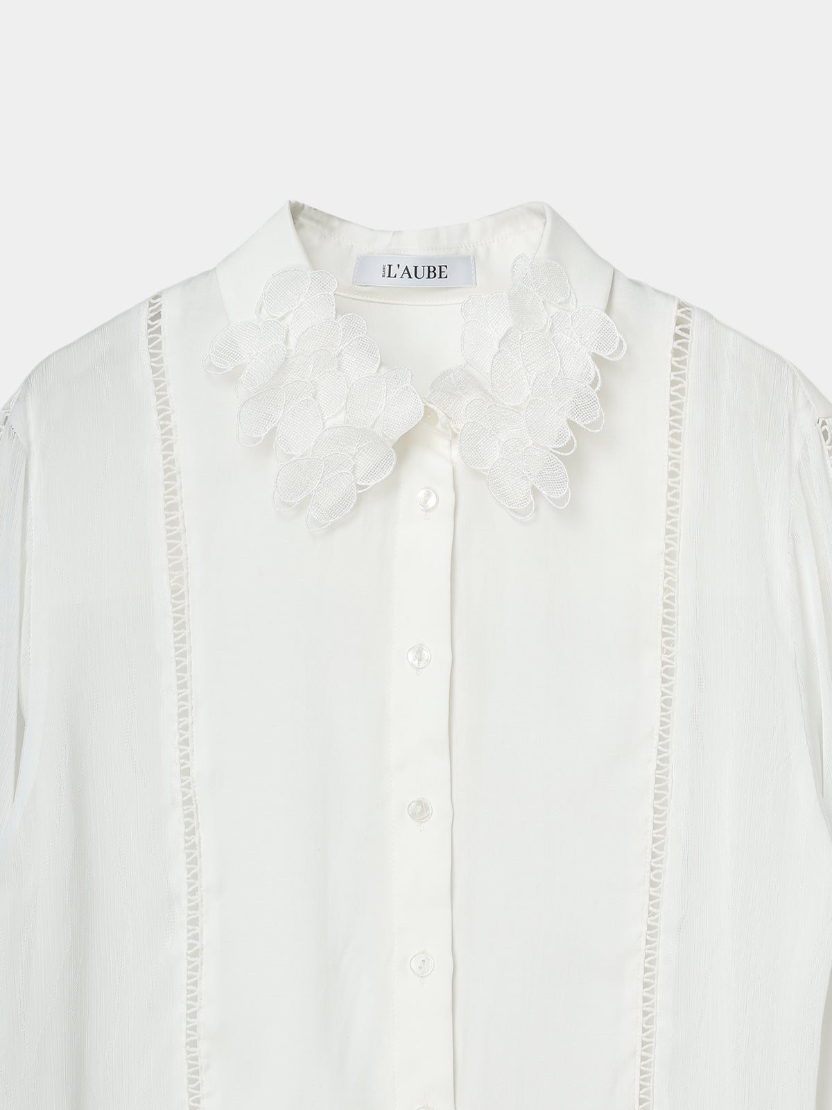トップス laubeblanc OrchidEmbroideredCollar Shirt Orchid