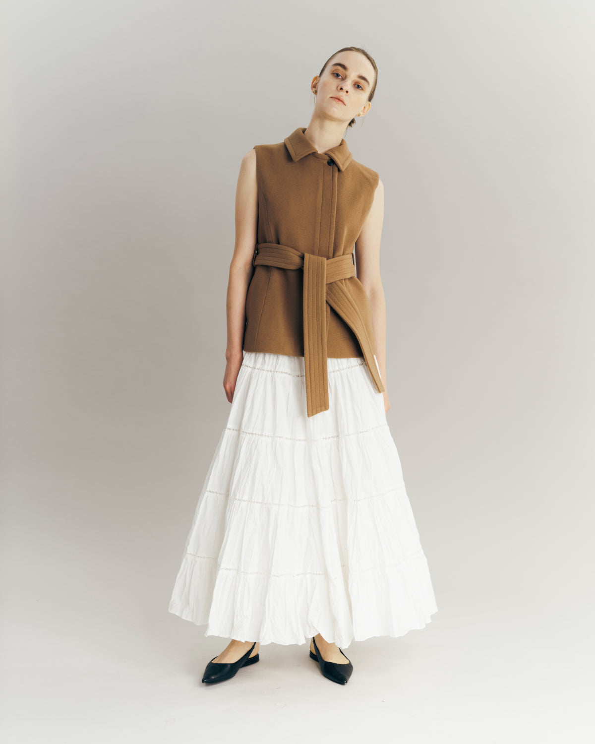 再入荷】Cotton Tiered skirt – L'AUBE BLANC