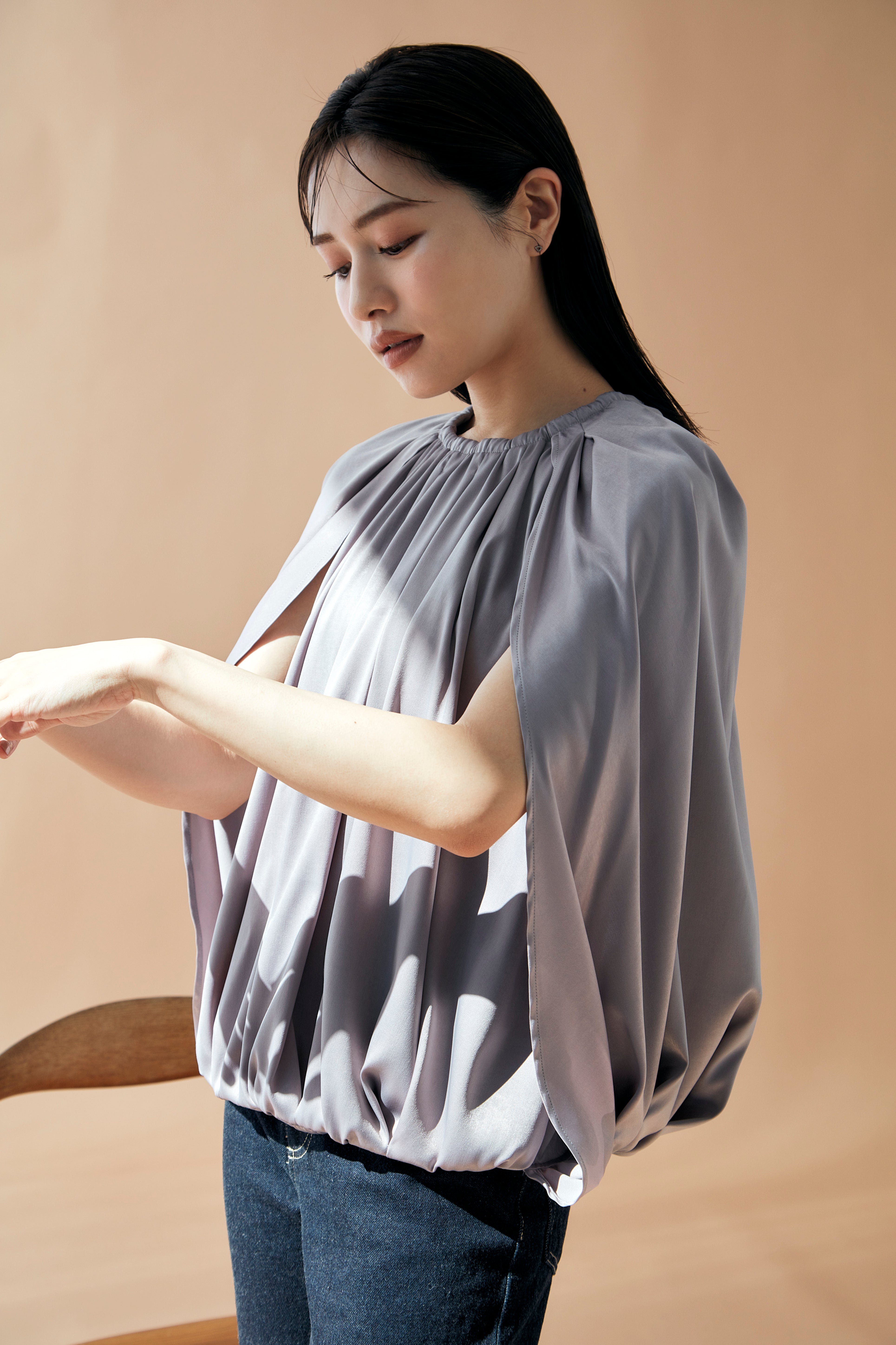 Balloon cape Blouse – L'AUBE BLANC