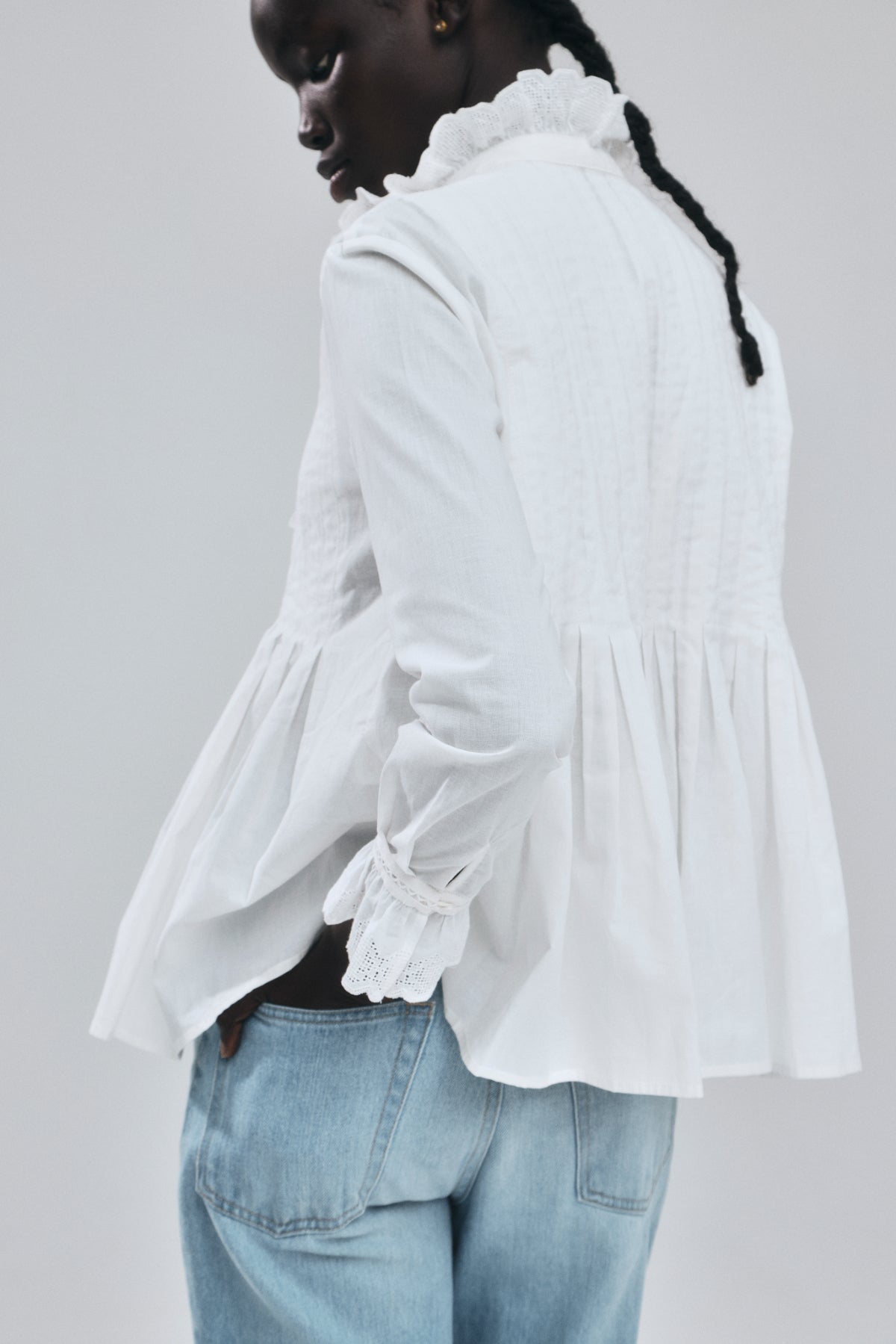 Geometric Lace Blouse – L'AUBE BLANC