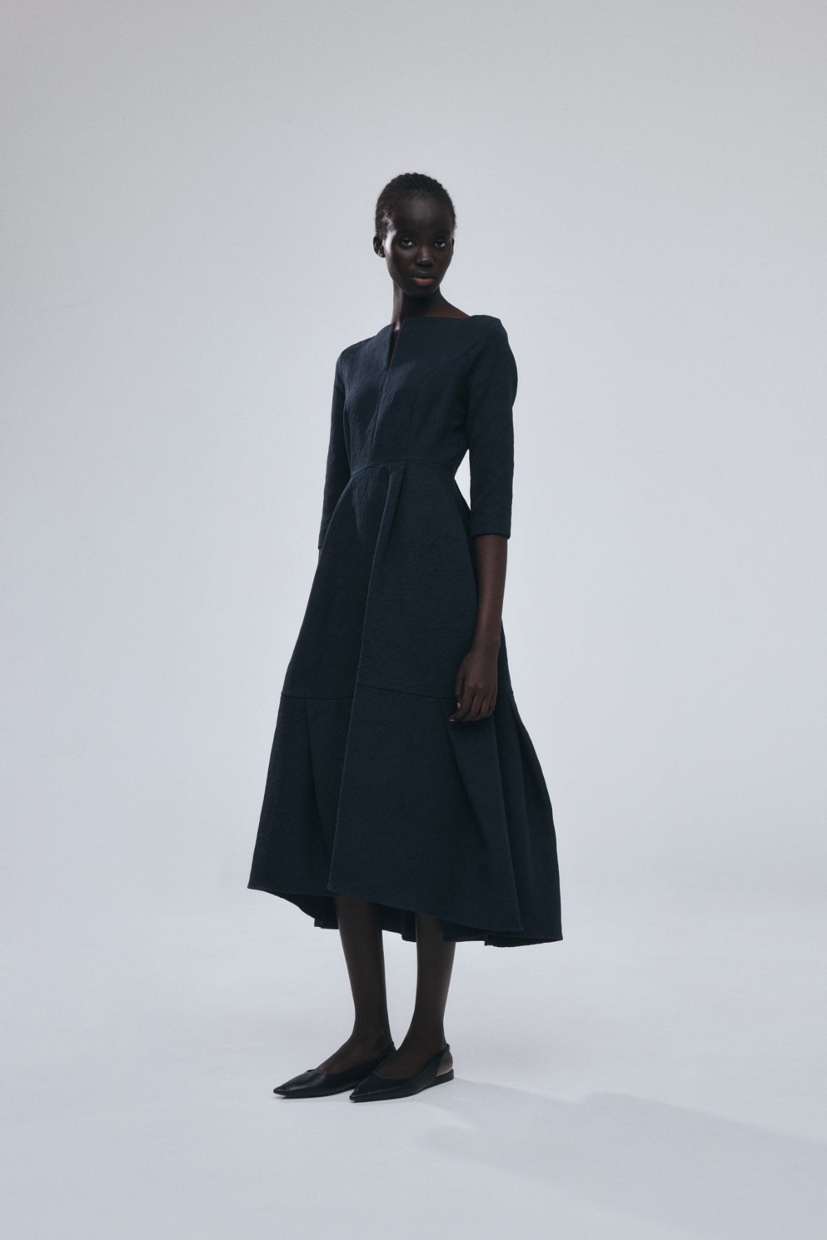 Keyneck Jacquard Dress – L'AUBE BLANC