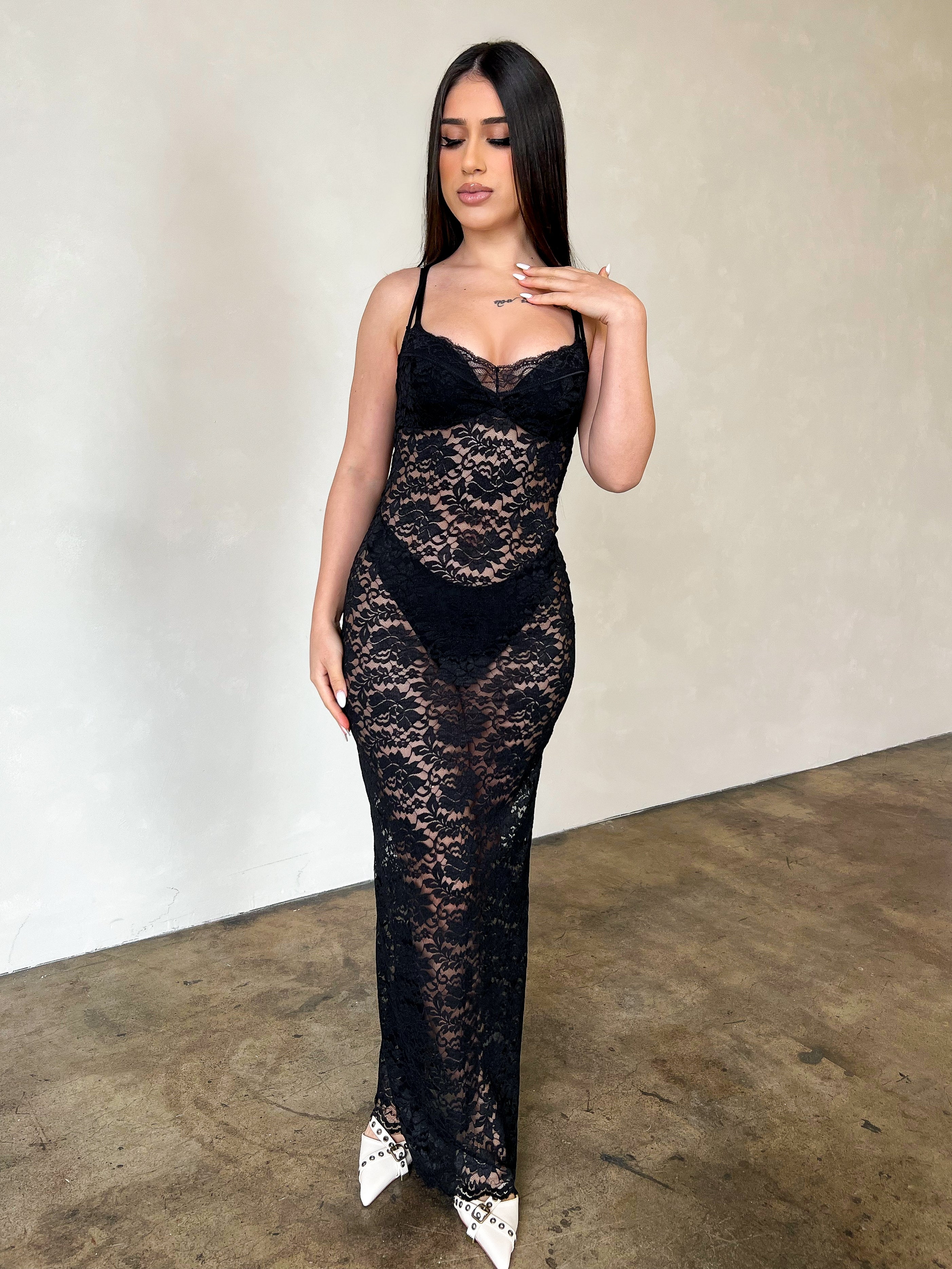 スーツ・フォーマル・ドレス Isa Tiered Lace Cami Dress black / S