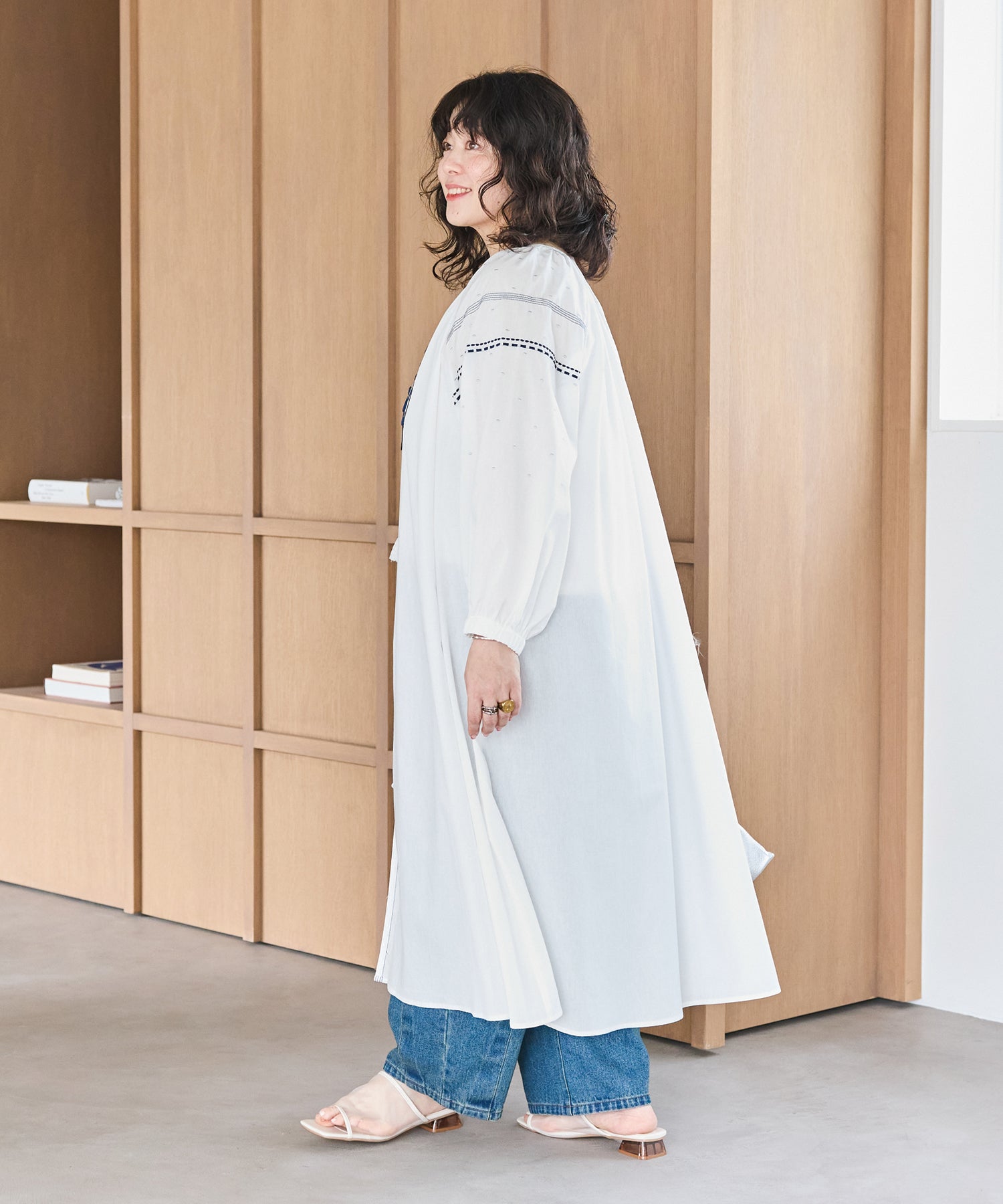 コード刺繍ワンピース | ラビアンジェ-⼤きいサイズのレディース服