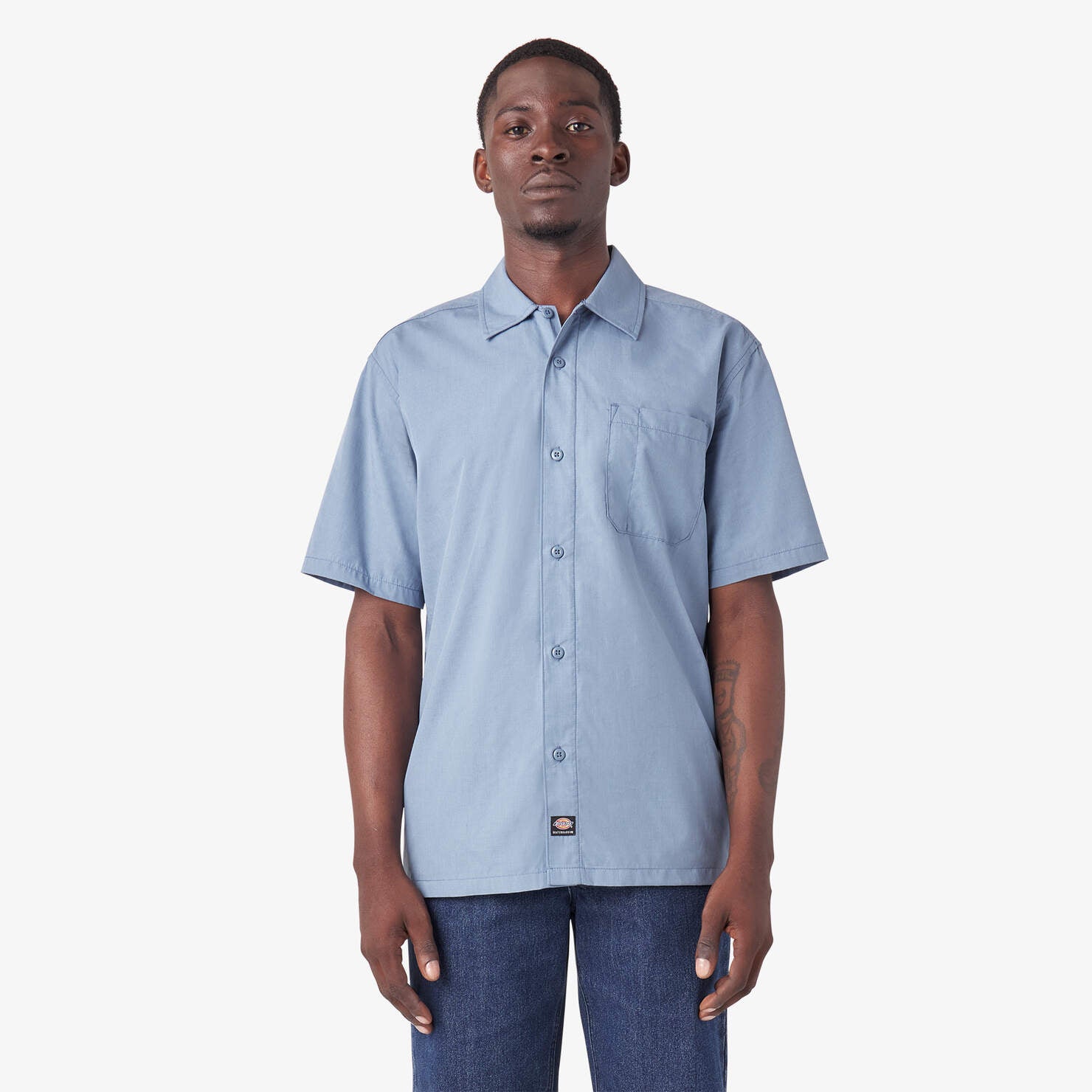 Dickies Skateboarding Waynesboro Coronet Blue Chambray Button Up S