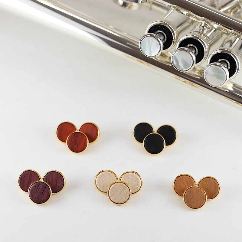 遊彩「木ぼたん」 / ヤマハ用トランペットピストンボタン / 金メッキ