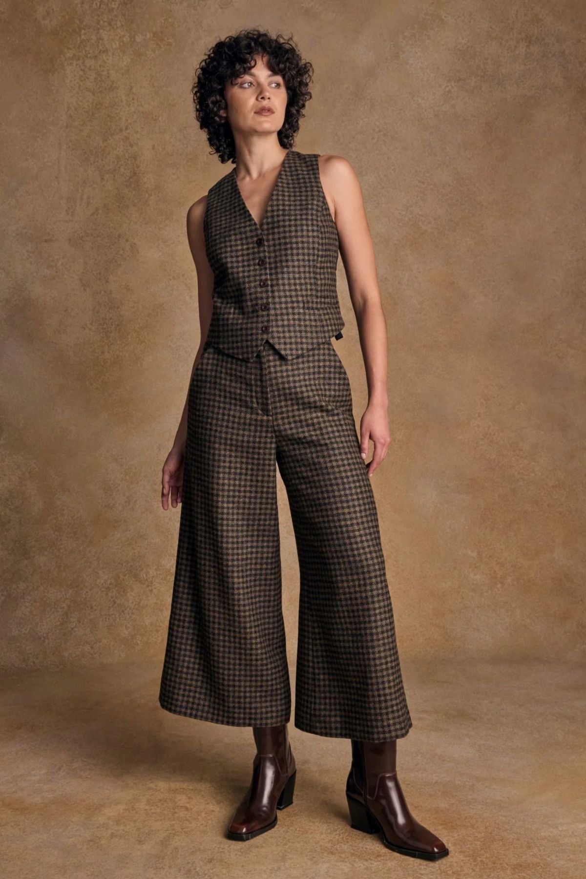 八尋 shellerシェリエ stitch tweed culottes 八尋 shellerシェリエ