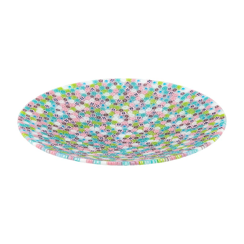 エルコーレモレッティ ミレフィオーリ プレート 24cm グリーンピンク