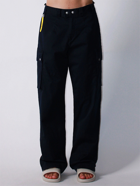 マルチ切り替え ゴムウエスト ワンタック ストレートカーゴパンツ