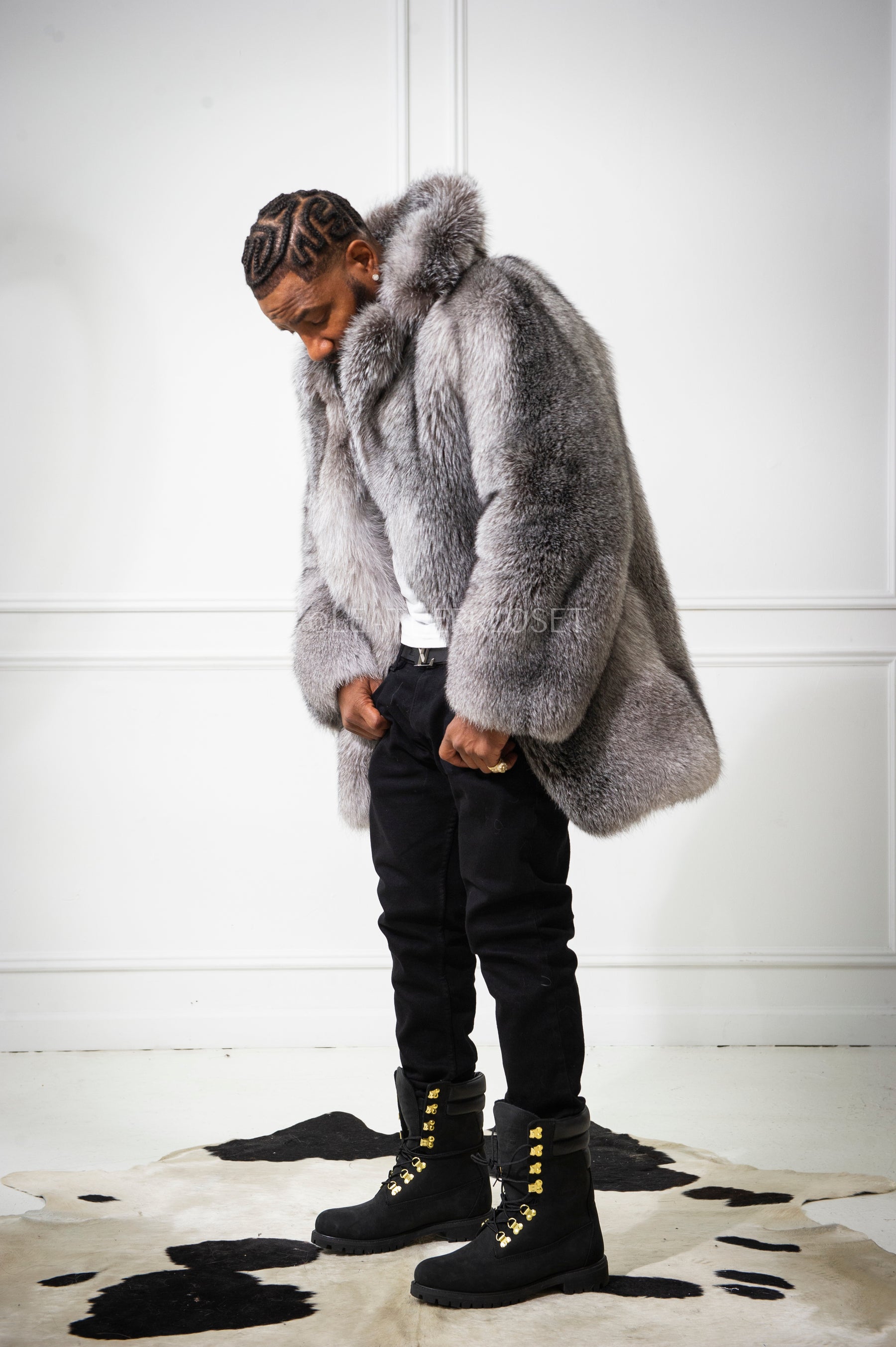 Men's Noel 3/4 Fox Fur Coat [Silver] – LeatherKloset