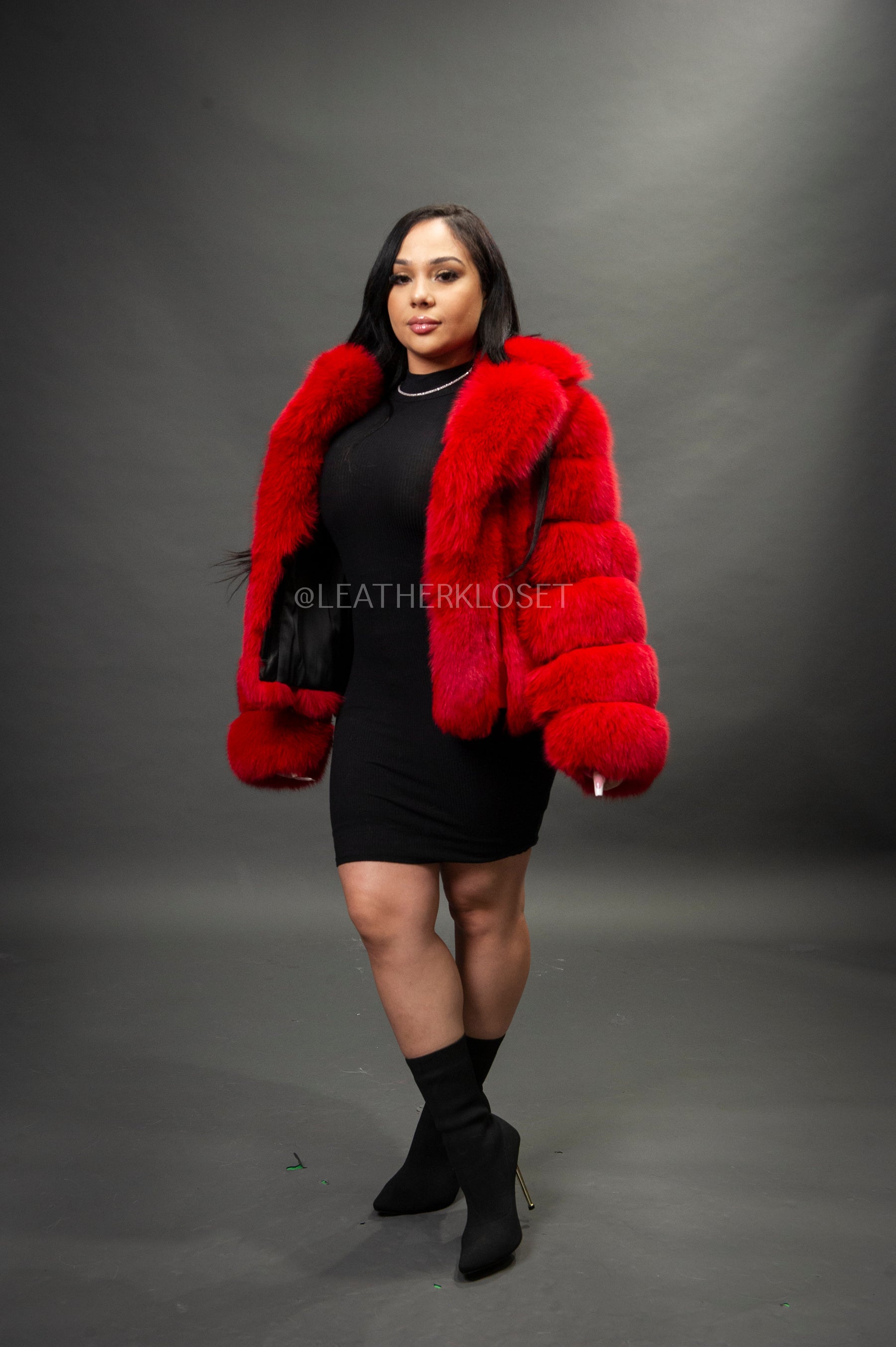Women's Marcy Fox Jacket [Red] – LeatherKloset