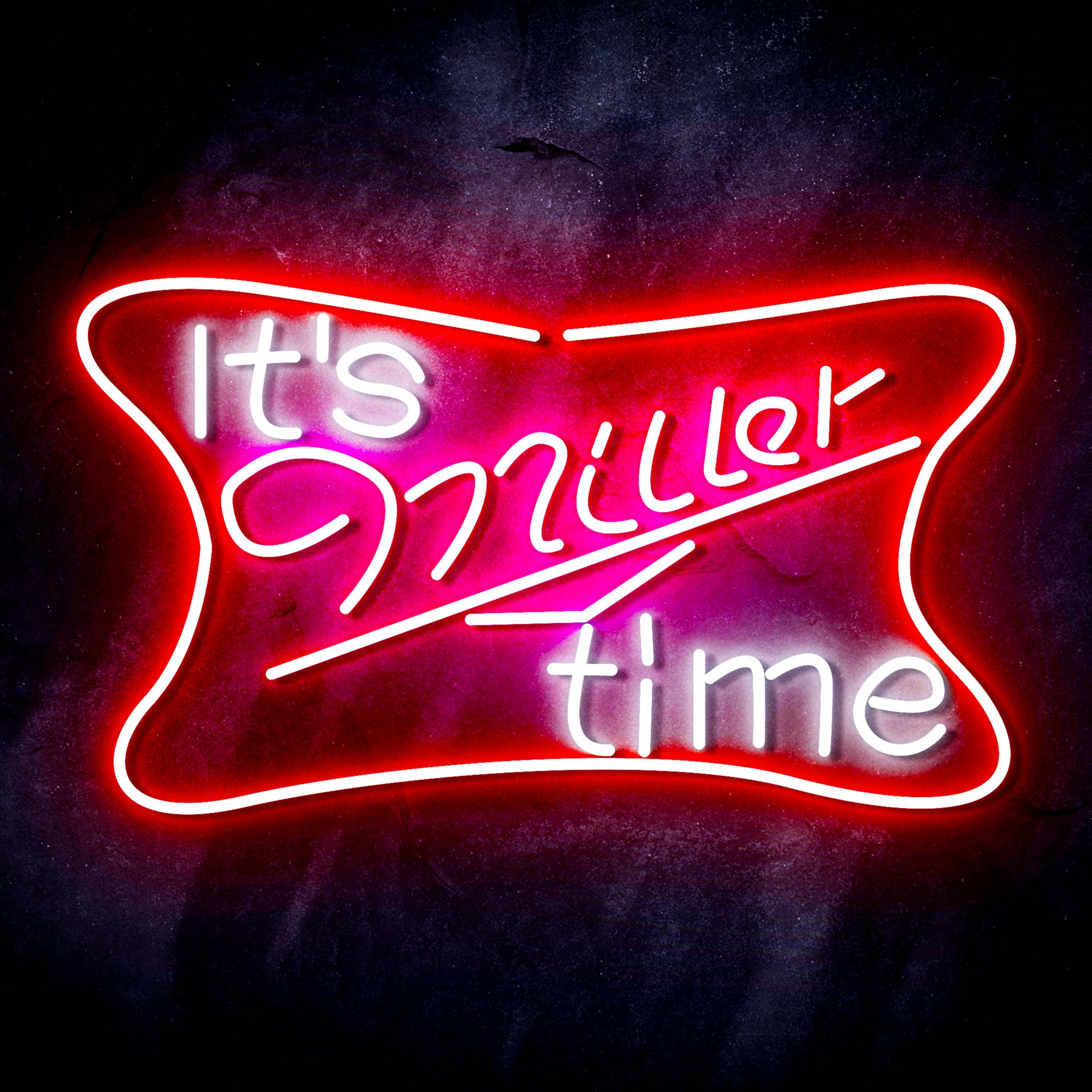 It's Miller time Neon-like Sign Beer Bar Decor -LEDLABCAVE