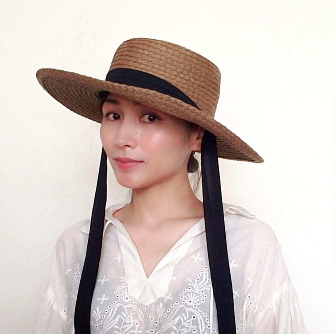 麦わら帽子 リボン tocit トチエット ナチュラル 麦わら帽子 リボン
