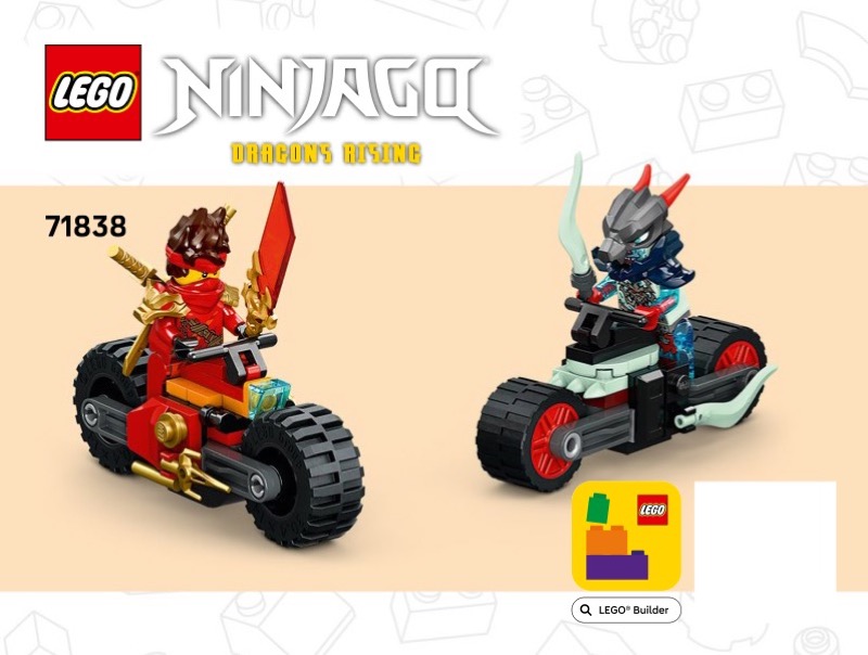 LEGO Instructions for set 71838 Kai's Motorcycle Speed Race