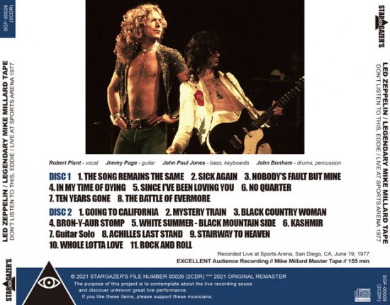 レッド・ツェッペリン / 1977年6月19日 カリフォルニア州サンディエゴ