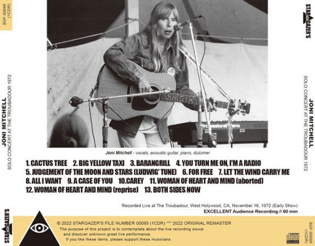 ジョニ・ミッチェル / 1972年11月16日 ウエスト ハリウッド公演