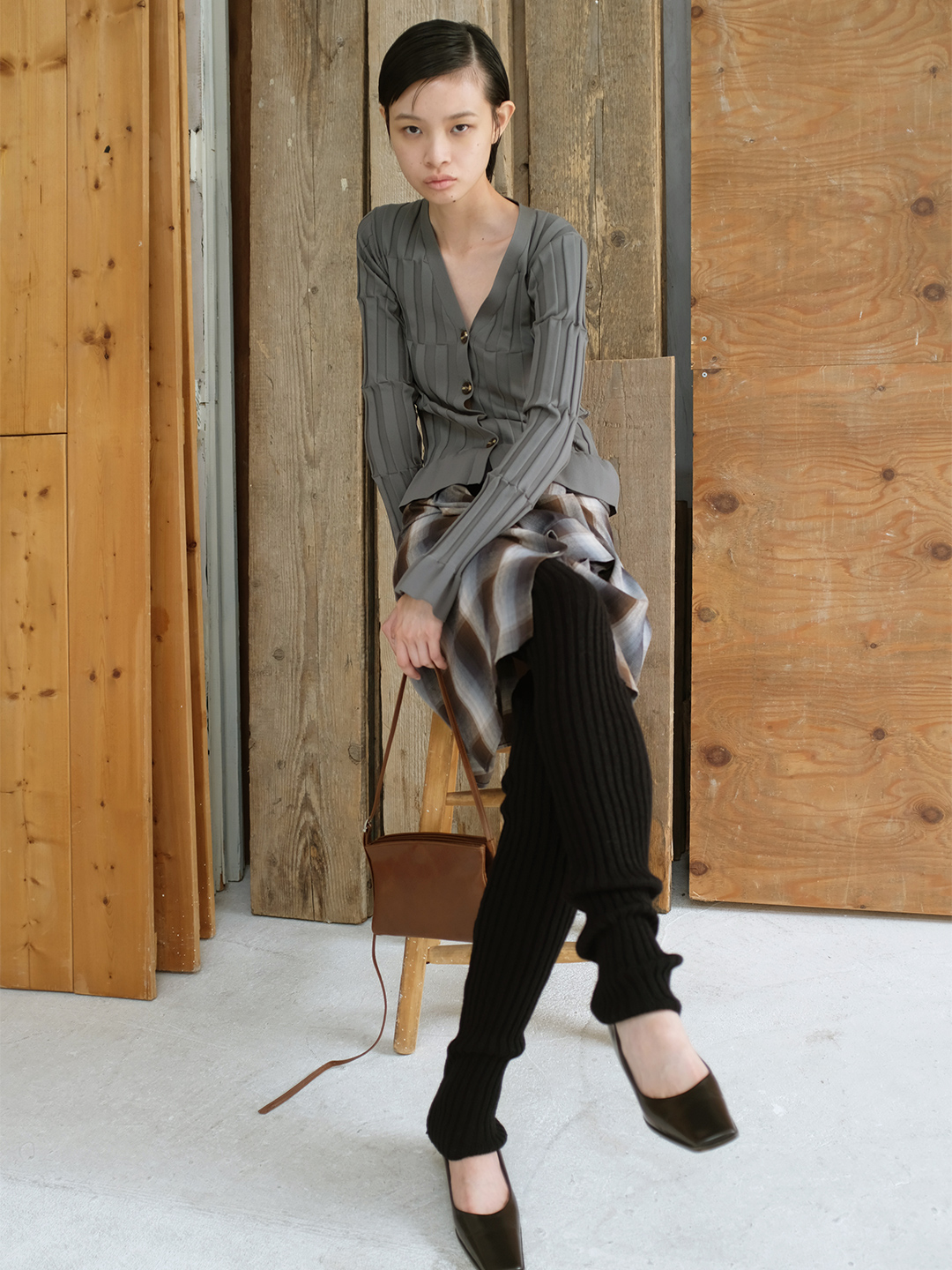 Grid Rib Cardigan/Green | leinwände | ラインヴァンドの公式