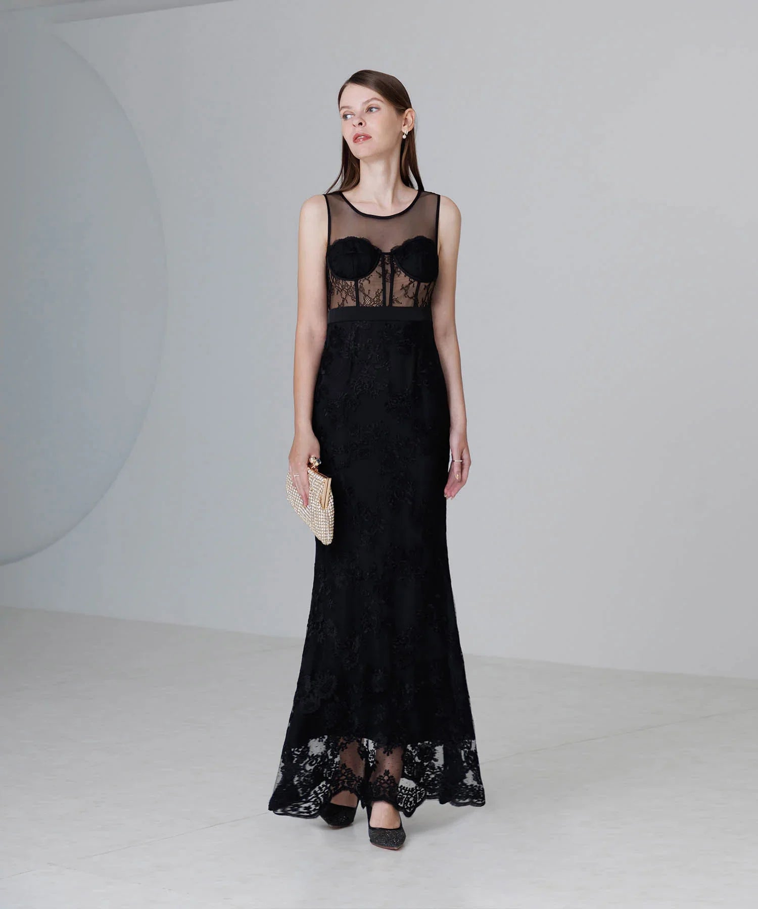 LEJA LUXE】シェルカップレースマーメイドドレス