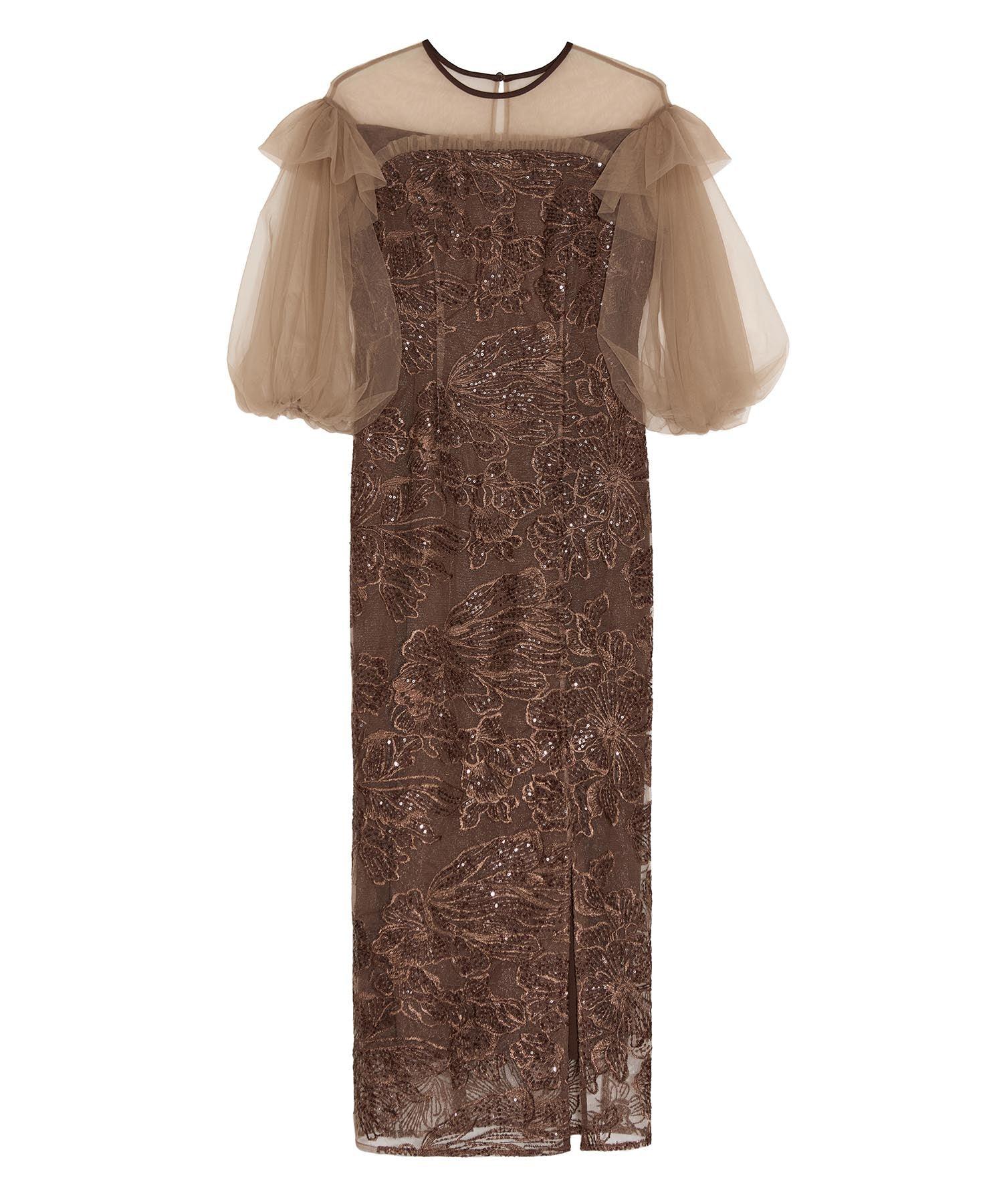 当日発送】フラワースパンコールシアーフリルスリーブIライン