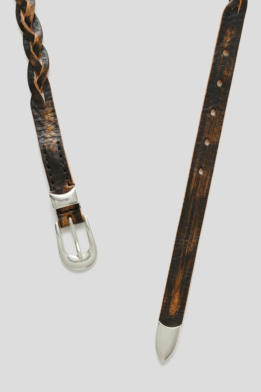 Our Legacy - VINTAGE BLACK LEATHER 2CM BRAIDED BELT – LE LABO STORE