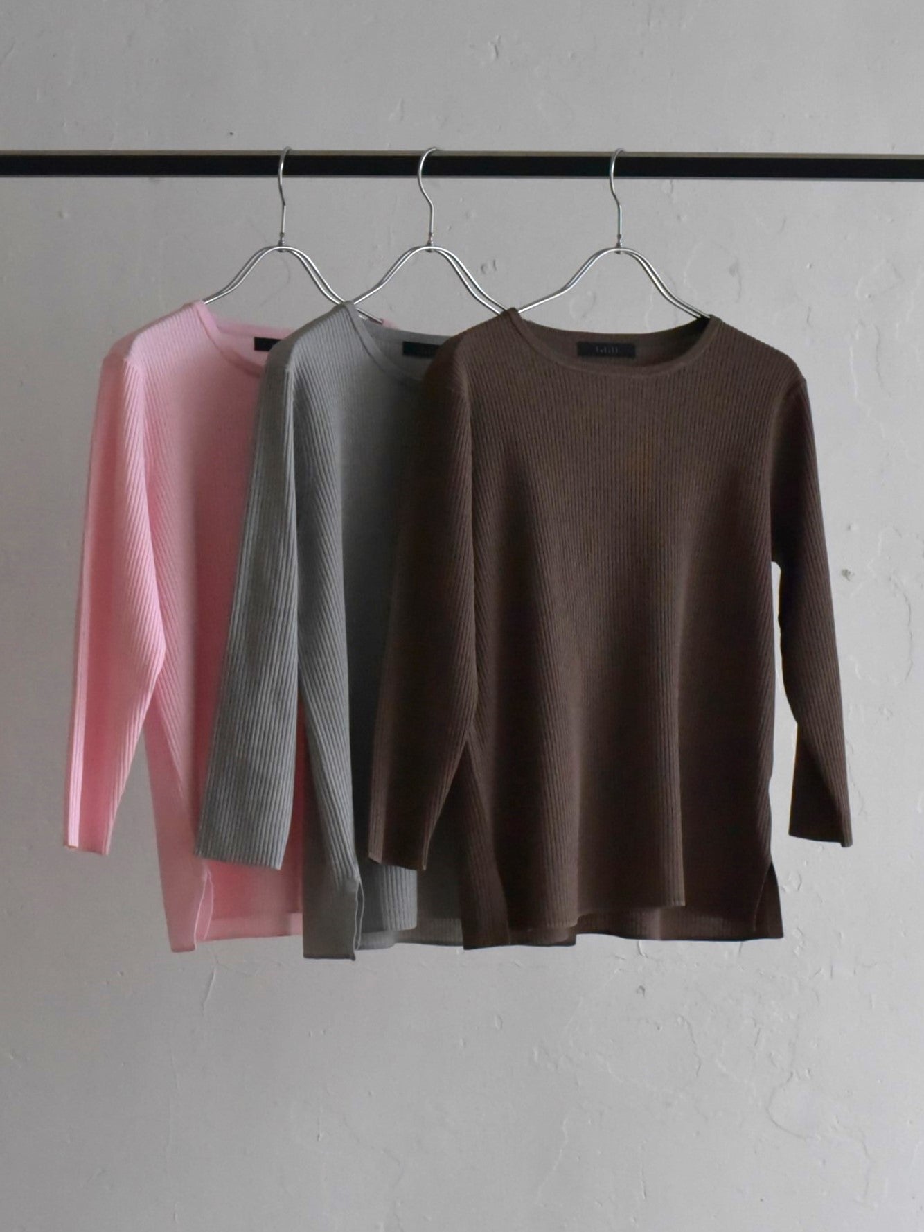 lelill レリル 8分袖ハイテクリブニット