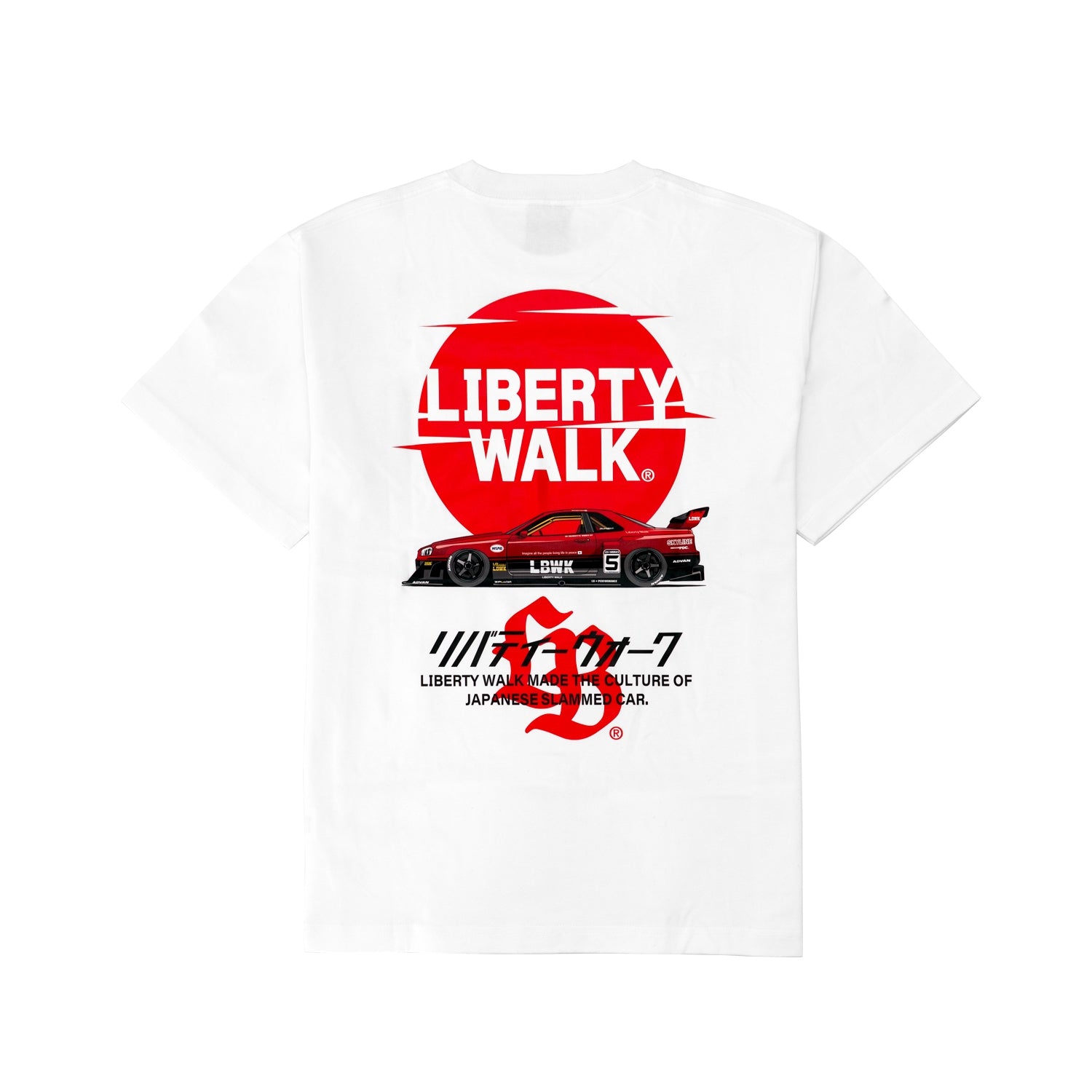 Sunrise R34 Tee (White) – Liberty Walk Europe