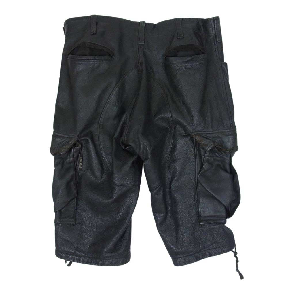 マイノリティ 90s レザー ハーフ パンツ カーゴショーツ ブラック系