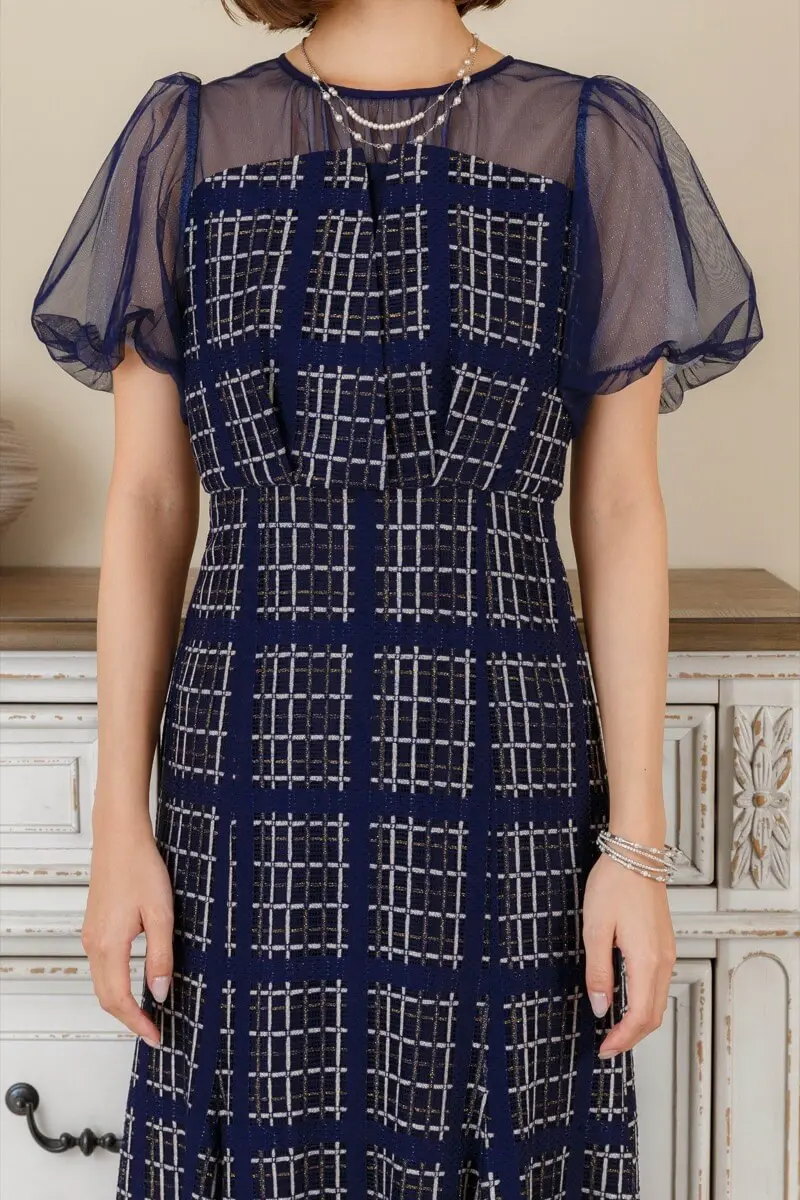 ブルーのツイードマーメイドドレス | Dorry doll | M | 結婚式