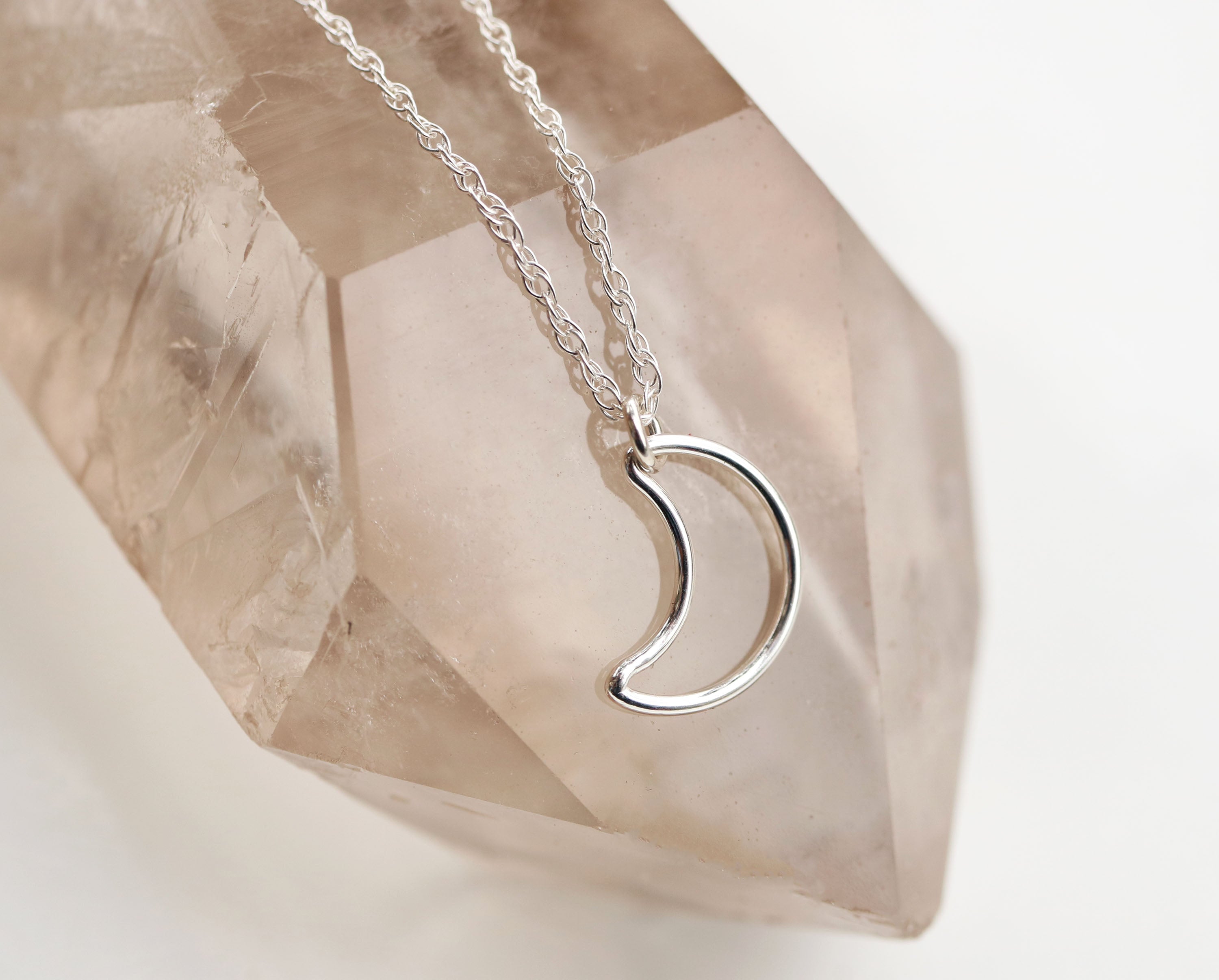 Crescent Moon Necklace | Silver - Lisa Maxwell
