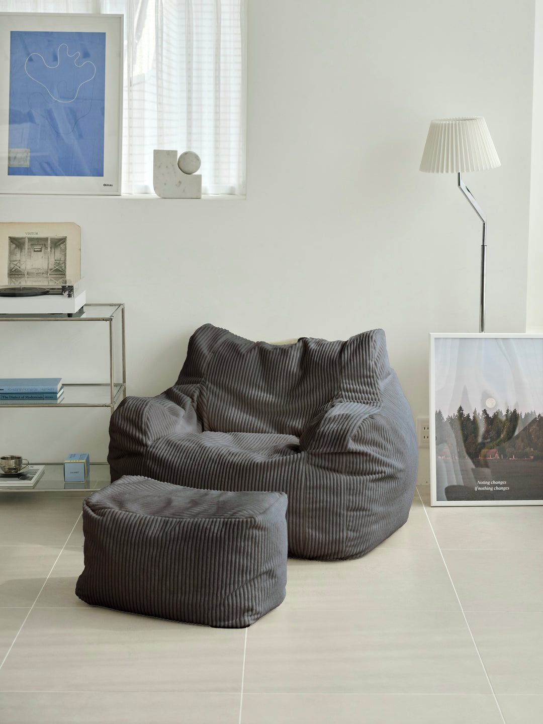 LOOSY 1人掛けビーズソファ Charcoal｜1人用ソファ おしゃれ