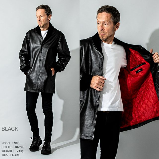 aZitator 本革 レザーロングファラオコート メンズ アジテーター