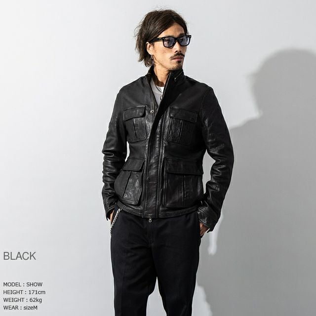 Liugoo Leathers 本革 フルベジ ビンテージ仕上げ M-65タイプ