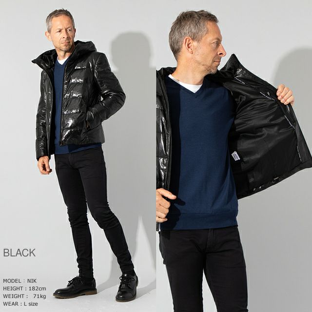 JEAN-LOUIS SCHERRER 本革 ダウンジャケット メンズ ジャン=ルイ