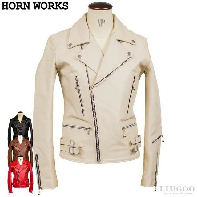 Horn Works 本革 UKダブルライダースジャケット レディース ホーン