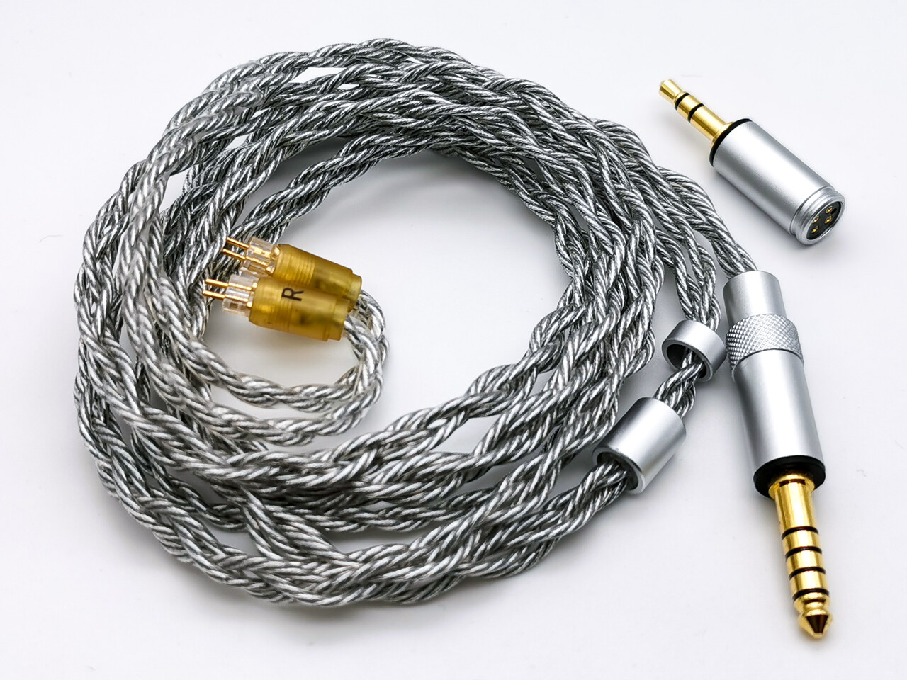 YONGSE Obsidian」 6Nグレード銀メッキ単結晶銅線 4芯ケーブル ／ 銀